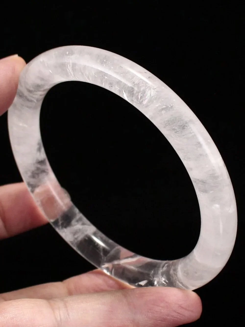 Natural Clear Quartz Bangle Bracelet 41.23g 61mm ID White Rock Crystal Certified